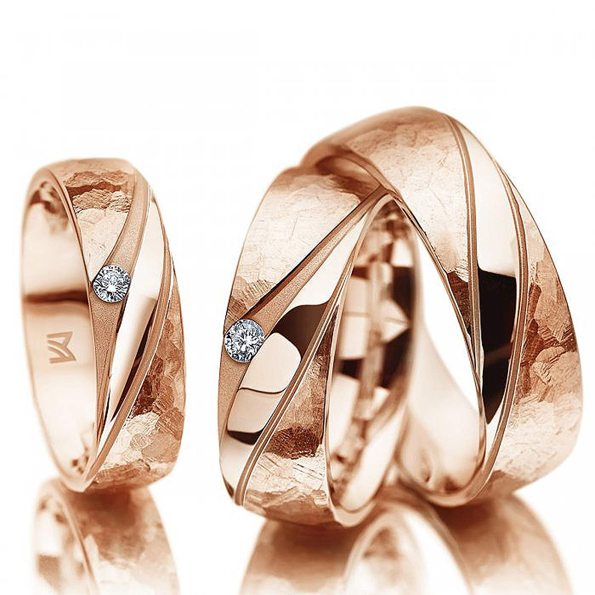 Aliana de Casamento Tec em Ouro 18k Rose