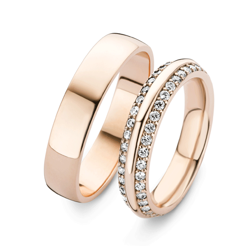 Aliana de Noivado Ouro Rose 18k