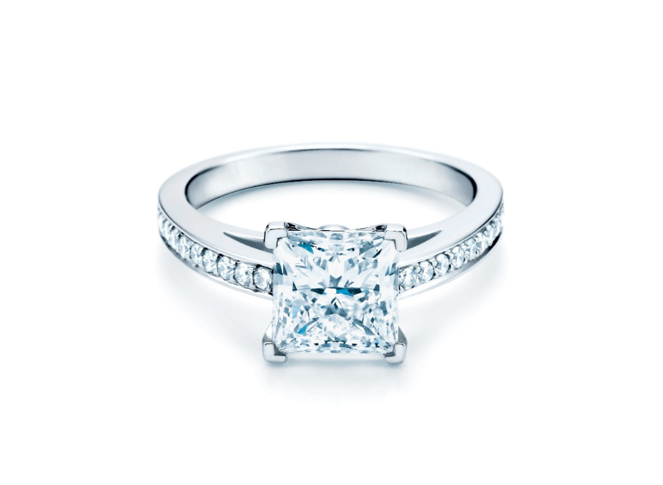 Anel de Noivado Master Luxo Diamante Quadrado