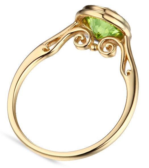 Anel Olho Peridoto Verde Embutido