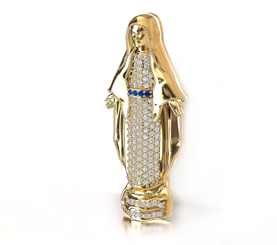 Pingente Nossa Senhora Das Graas com Diamantes