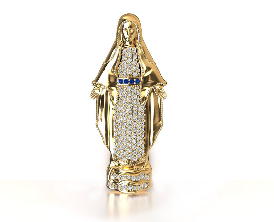 Pingente Nossa Senhora Das Graas com Diamantes